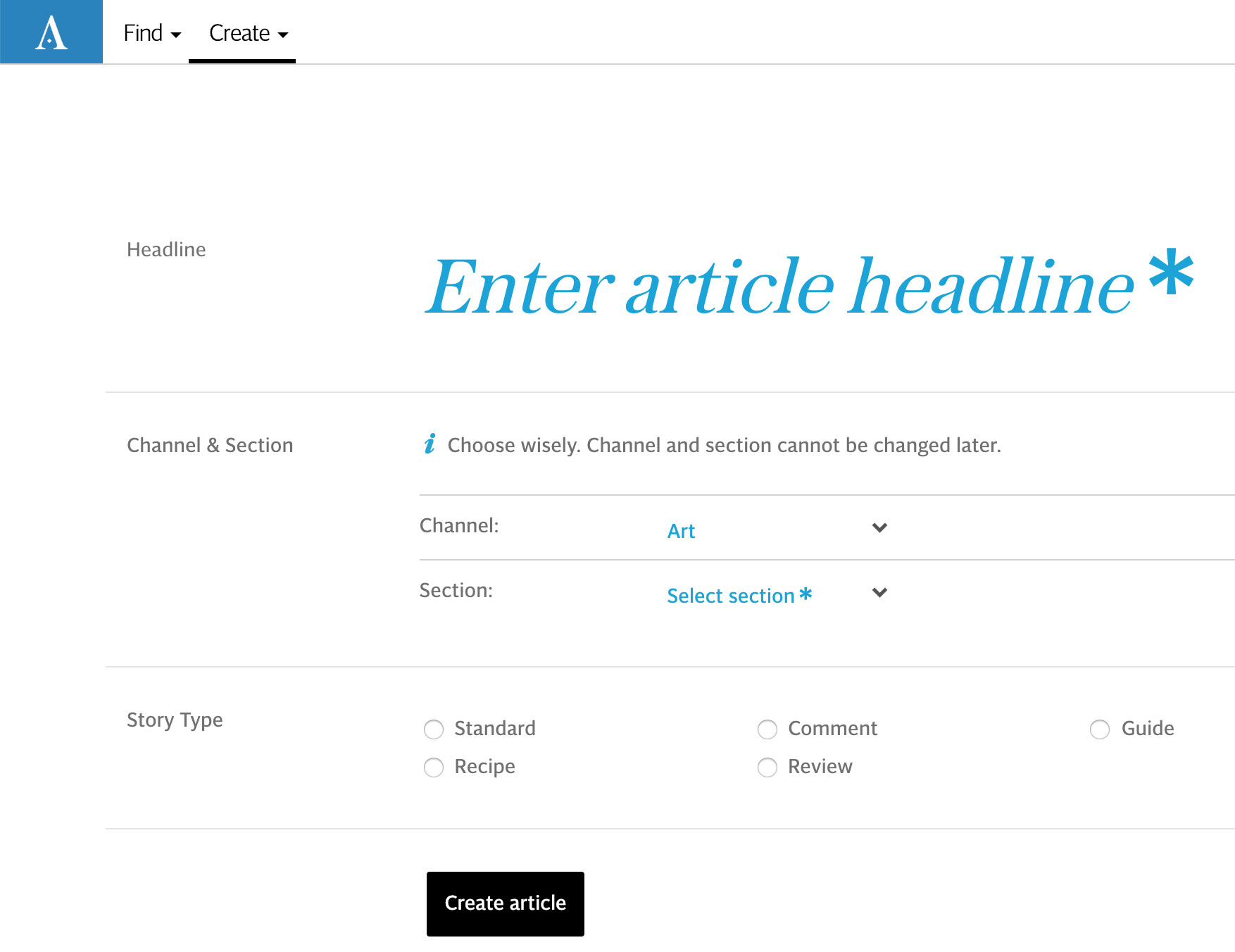 The Telegraph's Newsroom Authoring web app for journalists and editors